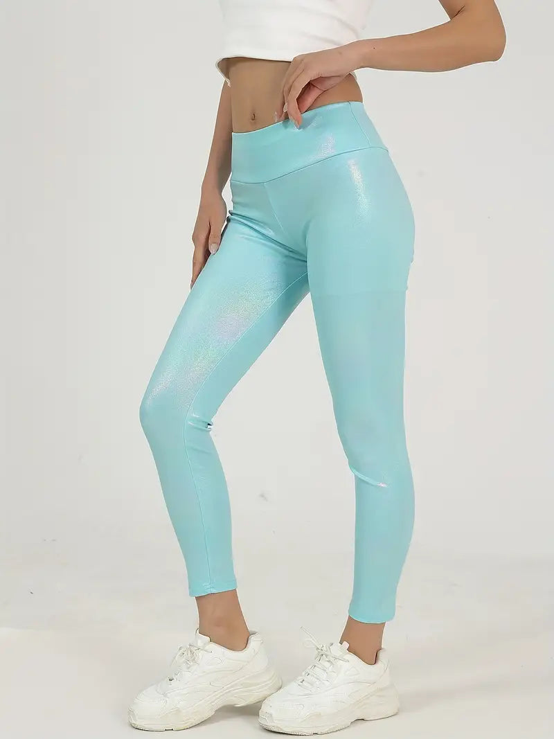 Leggins brillantes de cintura alta