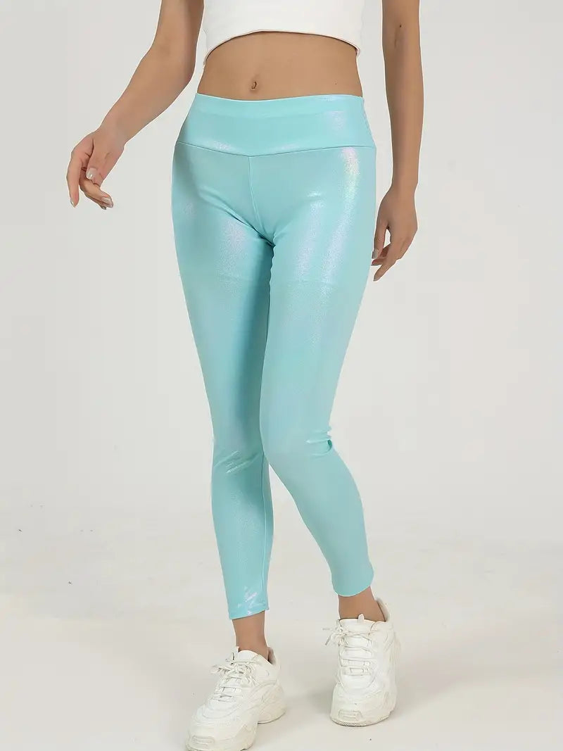 Leggins brillantes de cintura alta